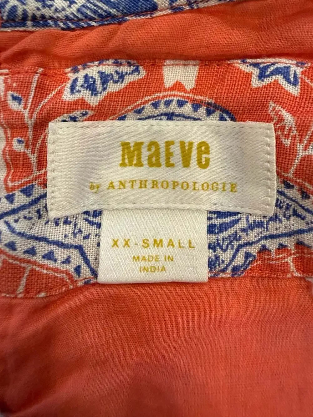 Maeve by Anthropologie Red and Blue Floral Halter Button-Front Mini Dress